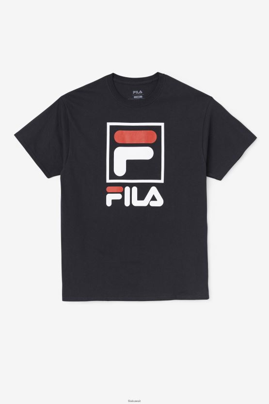 تي شيرت Fila مكدس باللون الأسود/الأبيض/الأحمر BX00H4304 أسود / أبيض / أحمر FILA