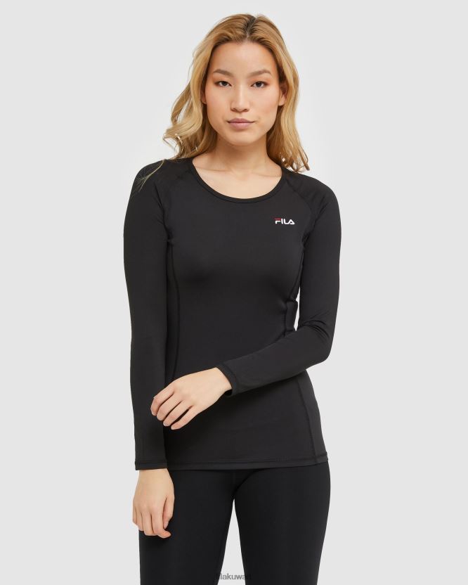 تي شيرت Fila Classic للسيدات L/S باللون الأسود BX00H42905 أسود FILA