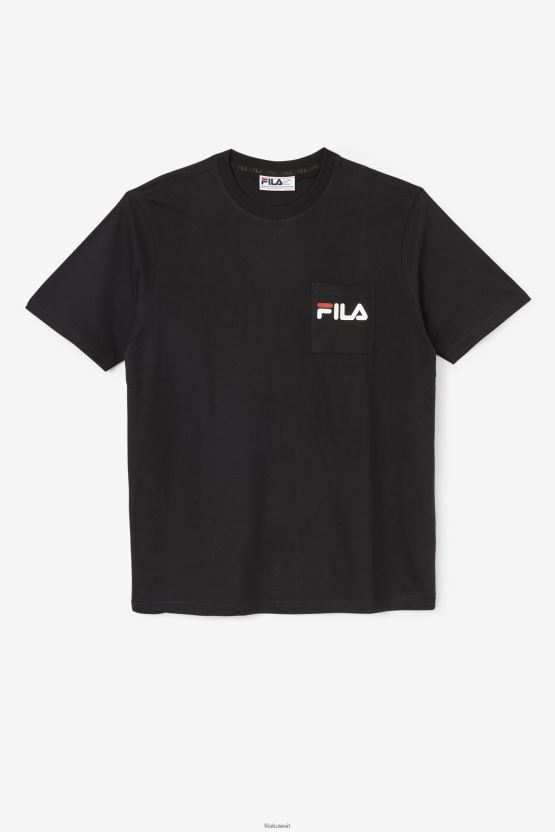 تيشيرت جيب Fila Curtis باللون الأسود/الأبيض/June Bug BX00H4397 أسود / أبيض / علة يونيو FILA