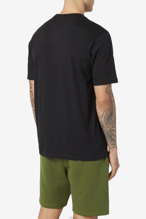 تيشيرت جيب Fila Curtis باللون الأسود/الأبيض/June Bug BX00H4397 أسود / أبيض / علة يونيو FILA