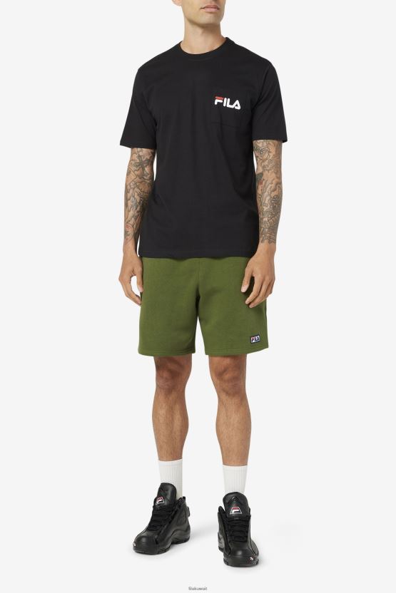 تيشيرت جيب Fila Curtis باللون الأسود/الأبيض/June Bug BX00H4397 أسود / أبيض / علة يونيو FILA