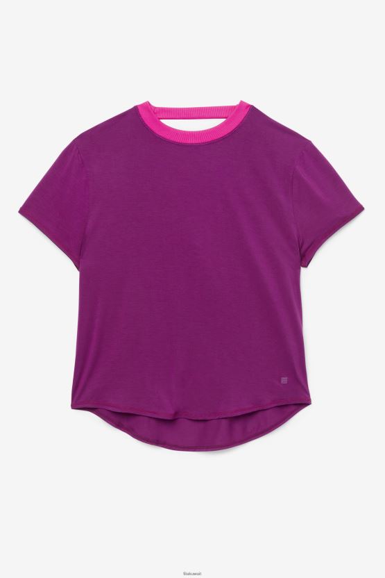 بلوزة Fila Fi-Lux بأكمام قصيرة أرجواني BX00H41903 أرجواني FILA