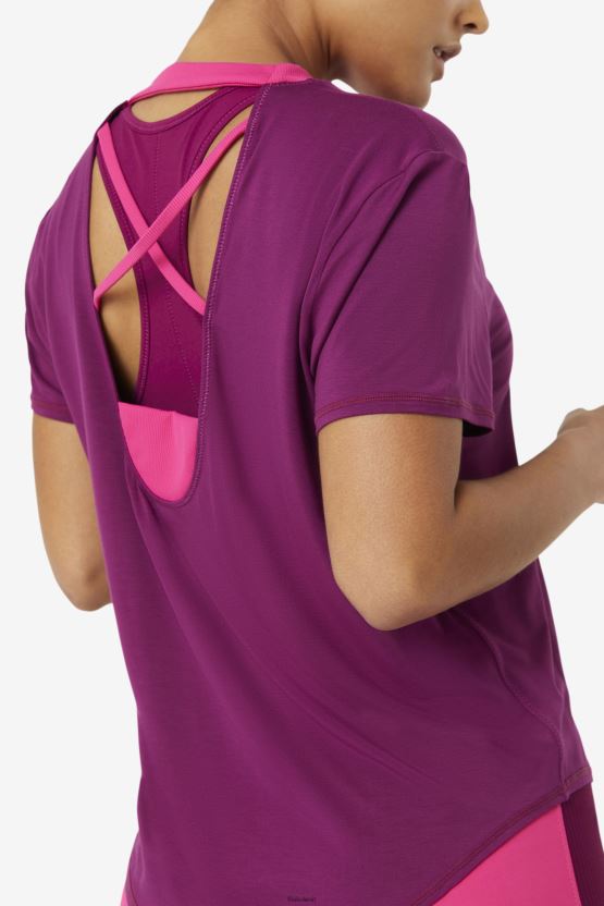 بلوزة Fila Fi-Lux بأكمام قصيرة أرجواني BX00H41903 أرجواني FILA