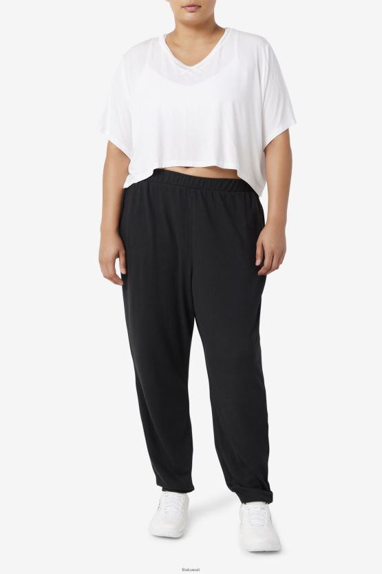 بلوزة بيضاء من Fila ذات قصّة عالية ومنخفضة من Fi-Lux BX00H41918 أبيض FILA