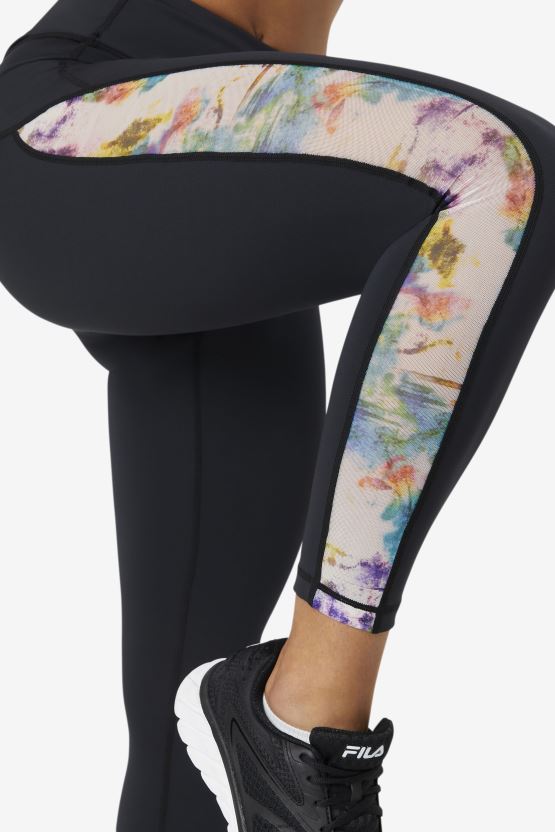 أسود/ربطة عنق مصبوغة Fila Forza طماق متباينة 7/8 BX00H41965 أسود/صبغ التعادل FILA