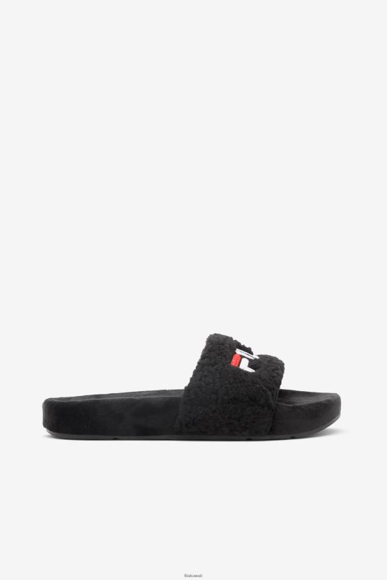 حذاء Fila النسائي Fuzzy Drifter باللون الأسود/الأحمر/الأبيض BX00H41351 أسود أحمر أبيض FILA