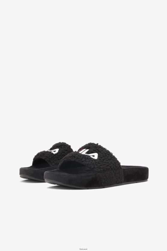 حذاء Fila النسائي Fuzzy Drifter باللون الأسود/الأحمر/الأبيض BX00H41351 أسود أحمر أبيض FILA