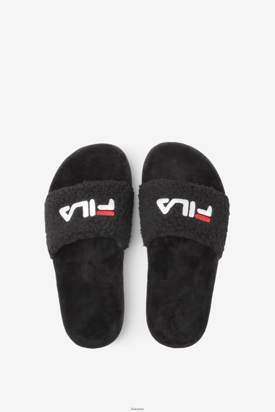 حذاء Fila النسائي Fuzzy Drifter باللون الأسود/الأحمر/الأبيض BX00H41351 أسود أحمر أبيض FILA