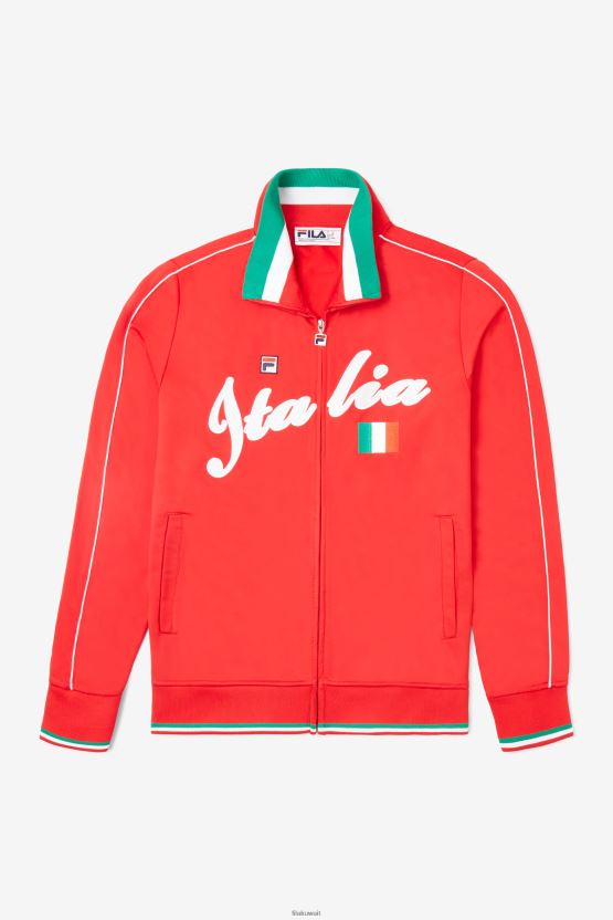 سترة رياضية من Fila Italia باللون الأحمر/الأبيض BX00H4933 احمر ابيض FILA