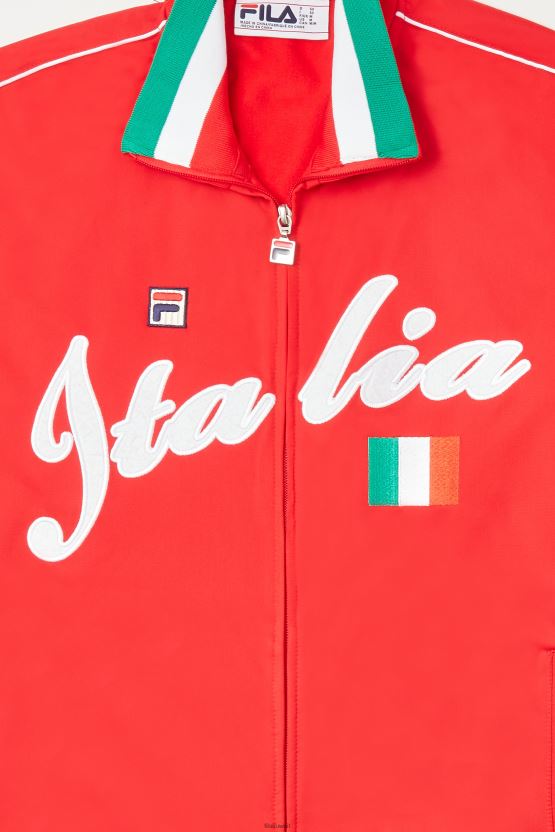 سترة رياضية من Fila Italia باللون الأحمر/الأبيض BX00H4933 احمر ابيض FILA