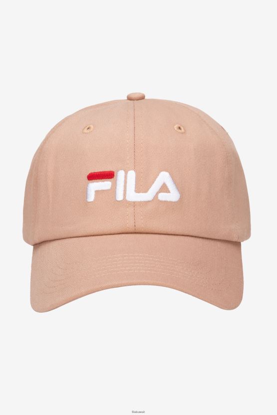 قبعة بيسبول من تصميم Fila Mahogany باللون الوردي وشعار مطرز BX00H4994 ارتفع الماهوجني FILA