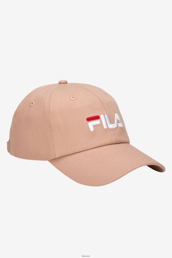 قبعة بيسبول من تصميم Fila Mahogany باللون الوردي وشعار مطرز BX00H4994 ارتفع الماهوجني FILA