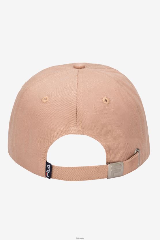 قبعة بيسبول من تصميم Fila Mahogany باللون الوردي وشعار مطرز BX00H4994 ارتفع الماهوجني FILA