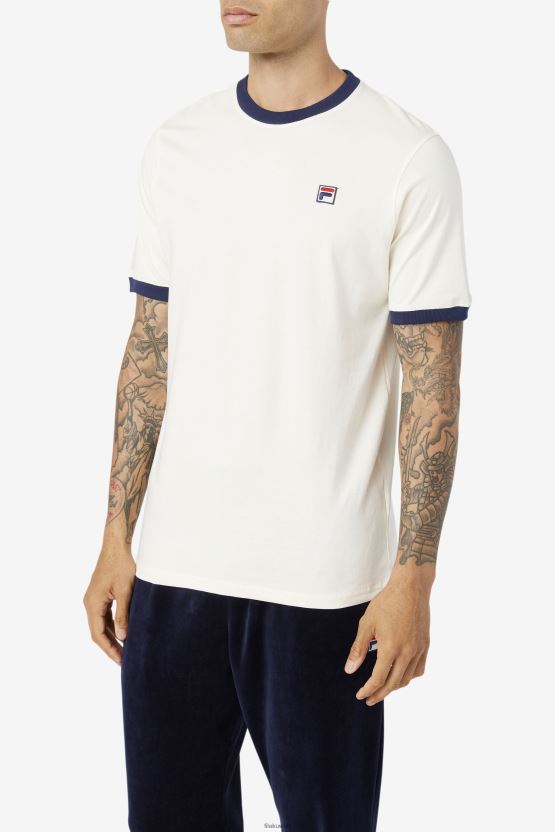 أبيض/ طاووس تي شيرت Fila Marconi Ringer BX00H4237 أبيض / معطف FILA