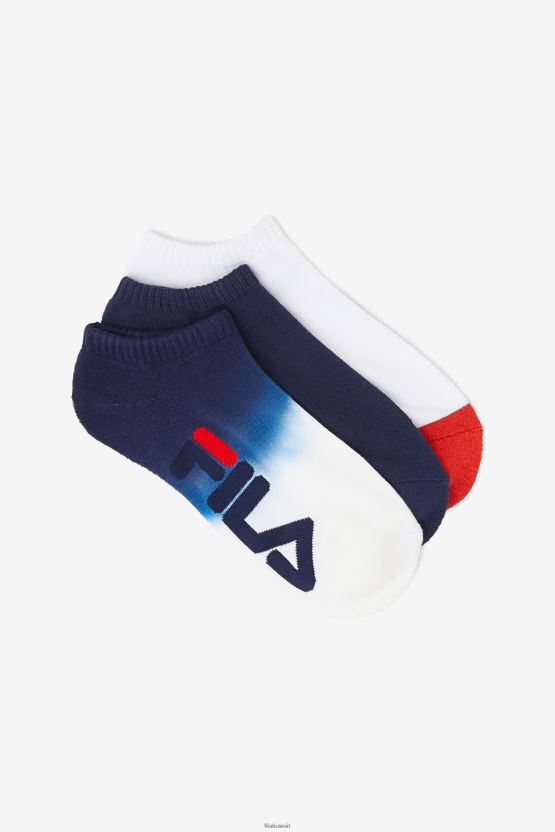 جوارب Fila Navy للسيدات بصبغة غمس بدون عرض، عبوة من 3 قطع BX00H41084 القوات البحرية FILA