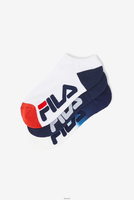 جوارب Fila Navy للسيدات بصبغة غمس بدون عرض، عبوة من 3 قطع BX00H41084 القوات البحرية FILA