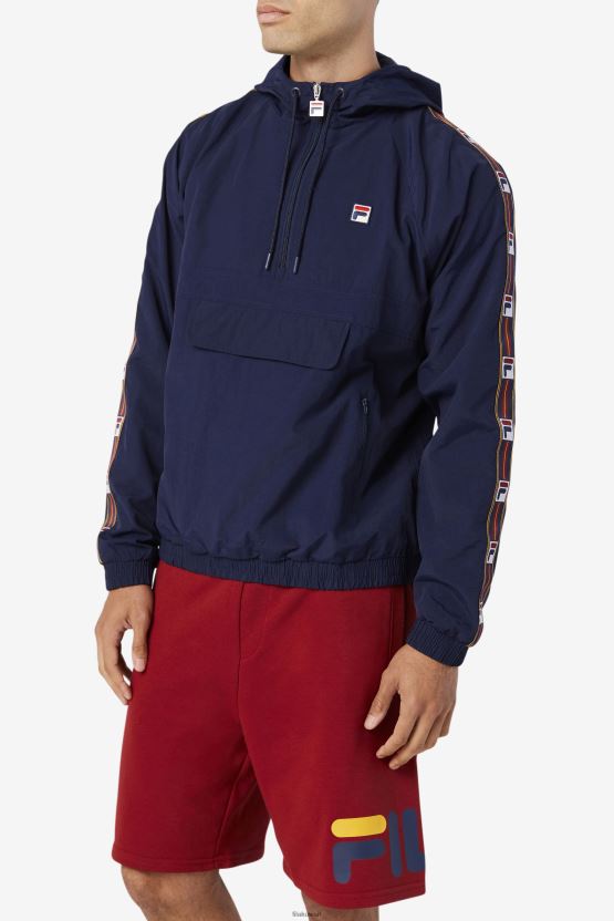 سترة Fila Peacoat Cameron 1/2 بسحاب للرياح BX00H4856 معطف طاووس FILA