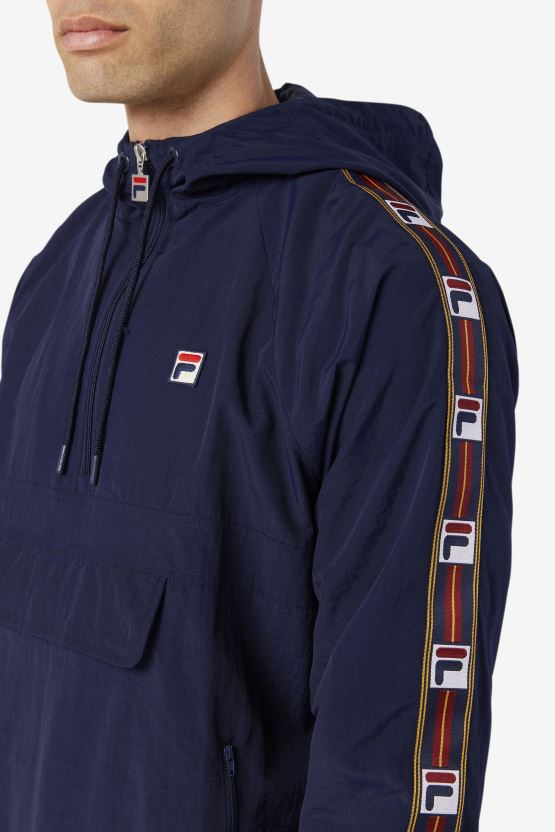 سترة Fila Peacoat Cameron 1/2 بسحاب للرياح BX00H4856 معطف طاووس FILA