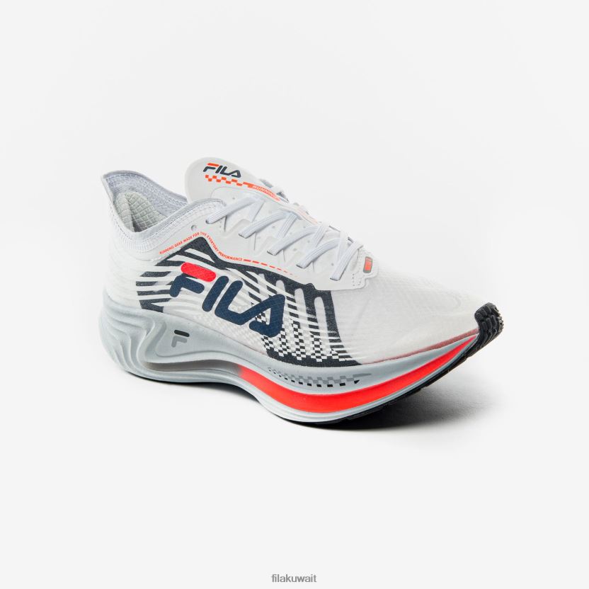 حذاء Fila Racer للسيدات بلون أبيض كربوني/كحلي/مرجاني ناري BX00H43025 أبيض / كحلي / مرجاني ناري FILA