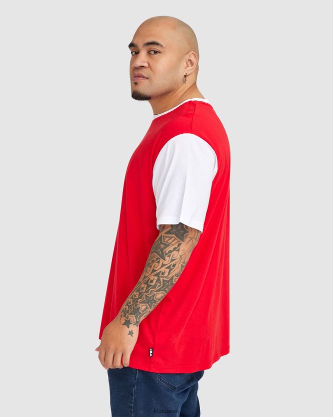 تي شيرت Fila Red للرجال Plus Lennox BX00H42392 أحمر FILA