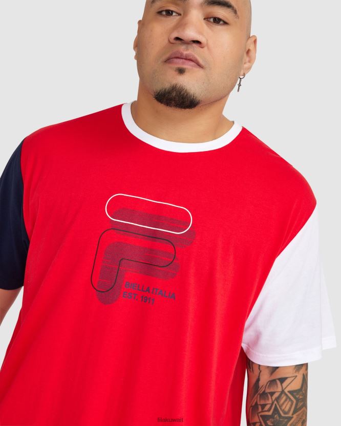 تي شيرت Fila Red للرجال Plus Lennox BX00H42392 أحمر FILA