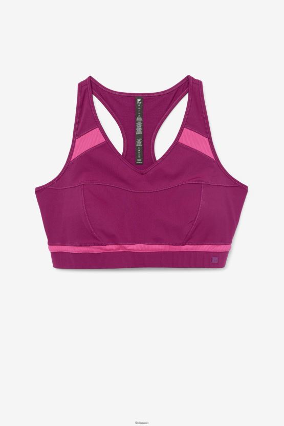 أرجواني أرجواني/وردي ساطع حمالة صدر رياضية من طراز Fila Uplift Racerback BX00H41833 أرجواني أرجواني/وردي مشرق FILA