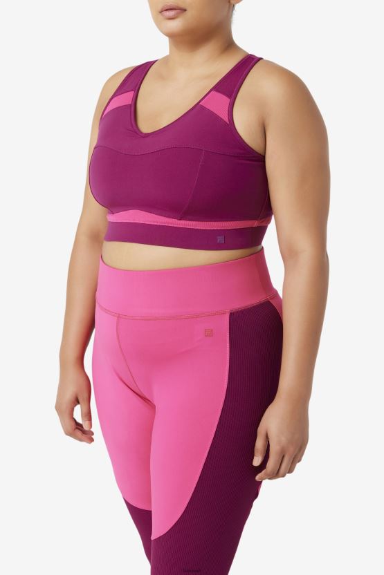 أرجواني أرجواني/وردي ساطع حمالة صدر رياضية من طراز Fila Uplift Racerback BX00H41833 أرجواني أرجواني/وردي مشرق FILA