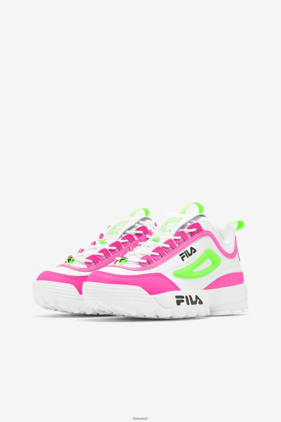 أبيض/وردي/أخضر Fila Women's Disruptor 2 Premium BX00H41155 أبيض/وردي/أخضر FILA