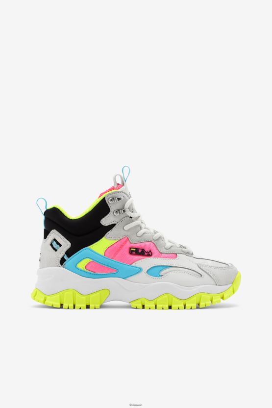 أبيض/أسود/بلوفيش Fila Women's Ray Tracer TR 2 منتصف BX00H41227 أبيض / أسود / سمكة زرقاء FILA