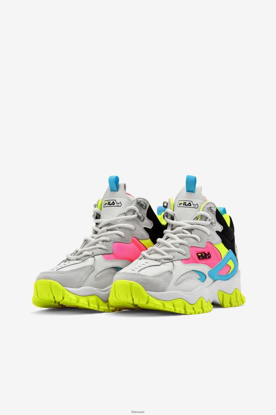 أبيض/أسود/بلوفيش Fila Women's Ray Tracer TR 2 منتصف BX00H41227 أبيض / أسود / سمكة زرقاء FILA