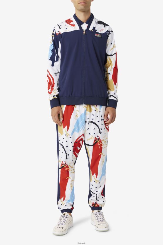 Fila X The Museum بنطال رياضي مطبوع Fila Peacoat/أبيض/أحمر BX00H4698 معطف / ​​أبيض / أحمر FILA