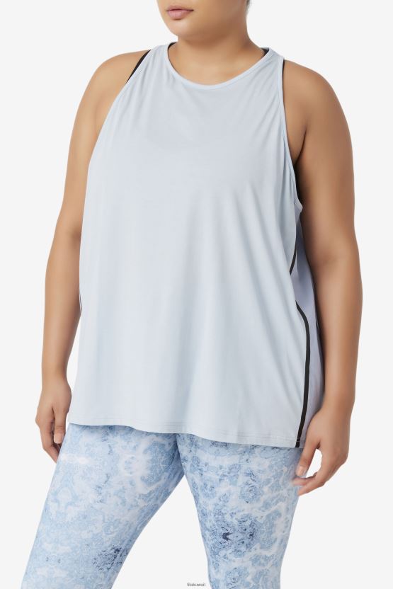 سترة علوية فضفاضة بدون أكمام من Fila باللون الأزرق الضبابي/أسود fi-lux BX00H41936 الضباب الأزرق / الأسود FILA