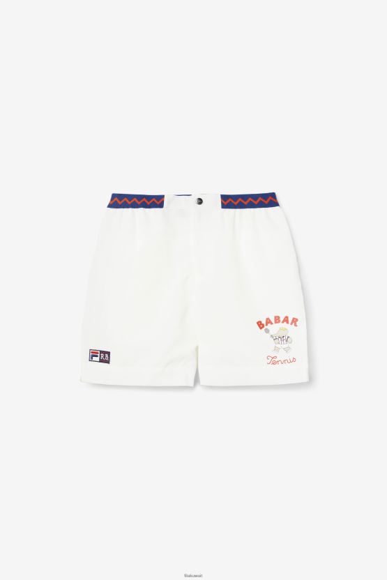فيلا أبيض/أزرق منارة/أحمر ناري Fila x RB babar marckus قصير BX00H41702 أبيض/أزرق منارة/أحمر ناري FILA
