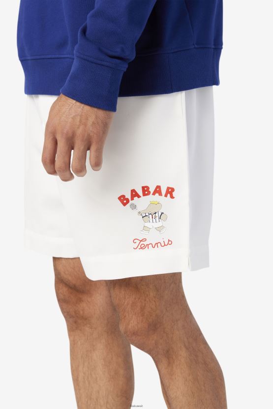 فيلا أبيض/أزرق منارة/أحمر ناري Fila x RB babar marckus قصير BX00H41702 أبيض/أزرق منارة/أحمر ناري FILA