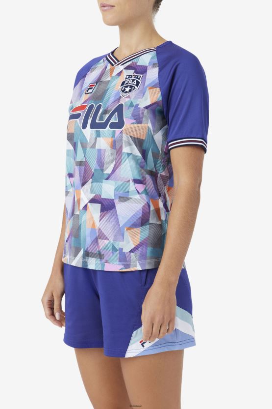 Geoprint/Blue Fallone Jersey Fila BX00H41458 الطباعة الجغرافية/الأزرق FILA