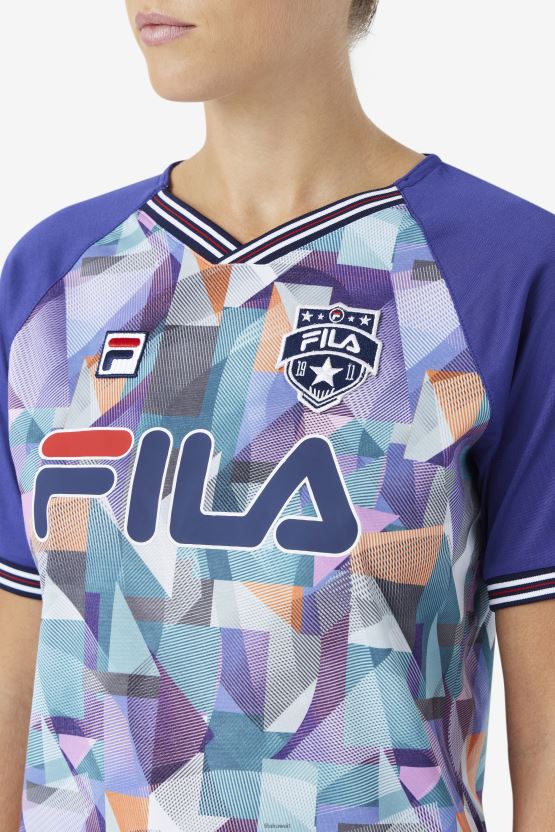 Geoprint/Blue Fallone Jersey Fila BX00H41458 الطباعة الجغرافية/الأزرق FILA