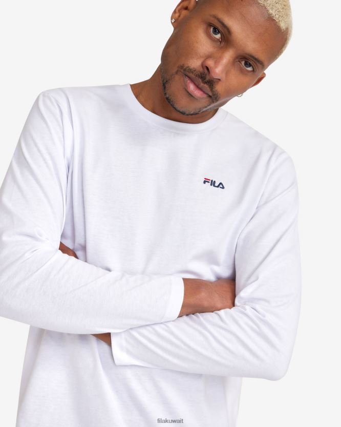تي شيرت L/S الأساسي للرجال الأبيض BX00H42550 أبيض FILA