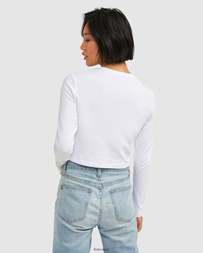 شارة نسائية L/S تي شيرت أبيض اللون BX00H42885 أبيض FILA