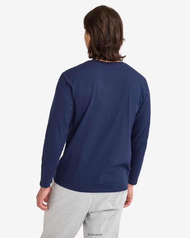 تي شيرت L/S أساسي للرجال من New Navy Fila BX00H42547 البحرية الجديدة FILA