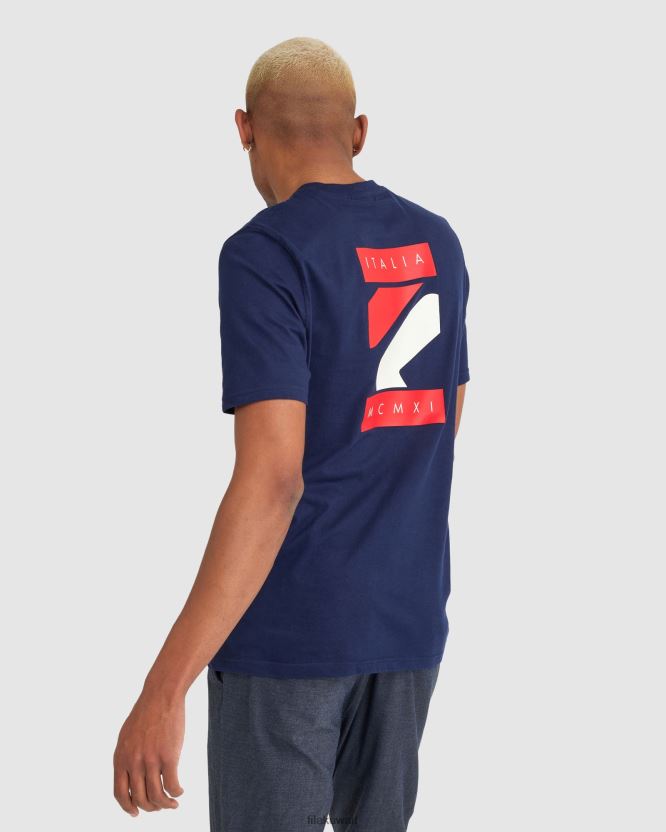 تي شيرت Lattie للرجال من Fila باللون الأزرق الداكن BX00H42323 القوات البحرية FILA
