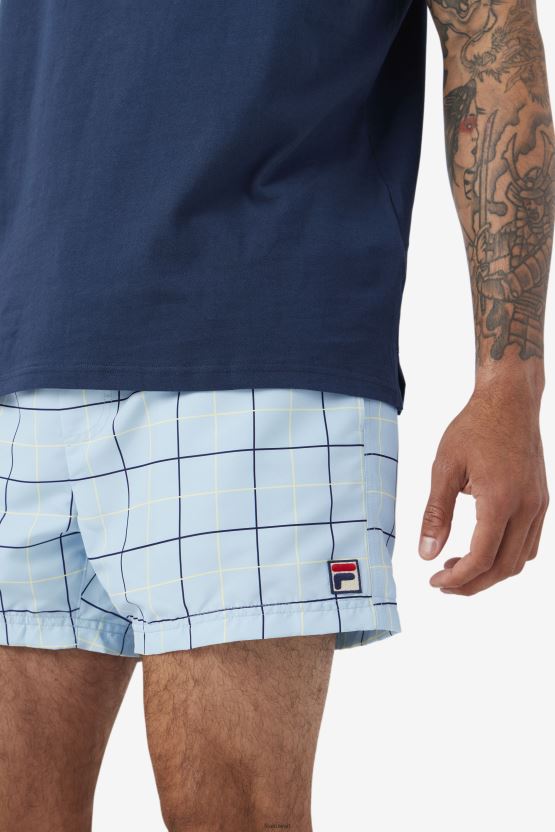 شورت سباحة Linecall أزرق/كحلي/أصفر رقيق من Fila BX00H4604 أزرق/كحلي/أصفر فاتح FILA