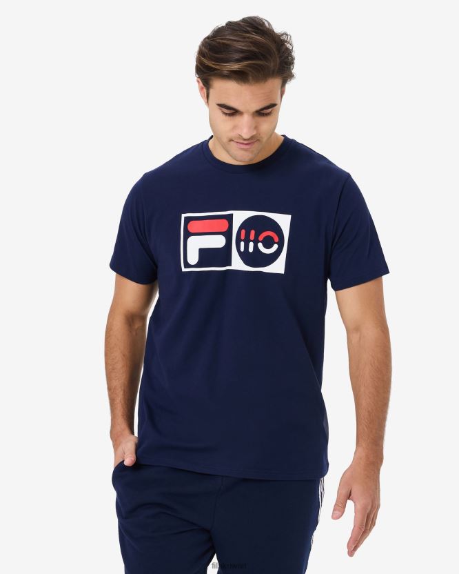 تي شيرت الذكرى السنوية للجنسين من New Navy Fila BX00H42583 البحرية الجديدة FILA