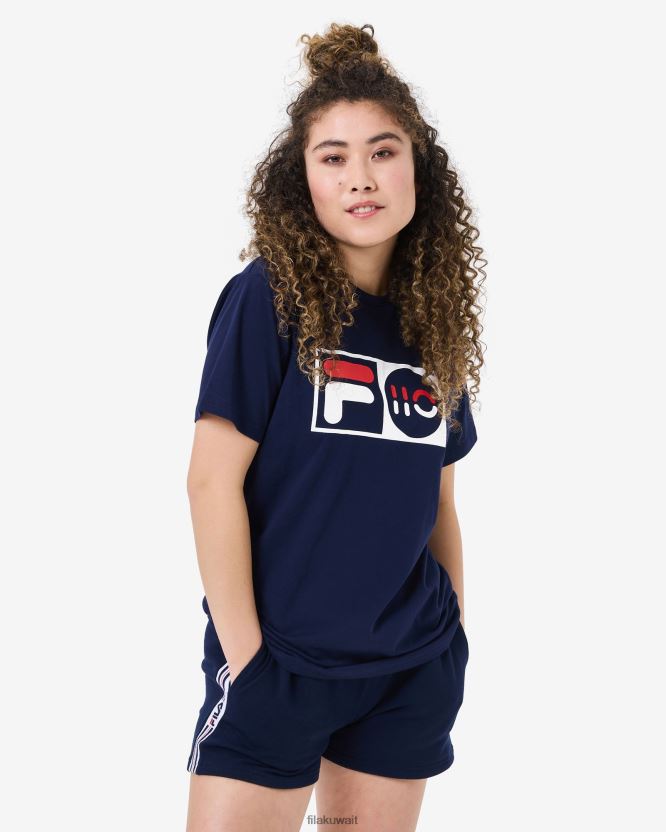 تي شيرت الذكرى السنوية للجنسين من New Navy Fila BX00H42583 البحرية الجديدة FILA