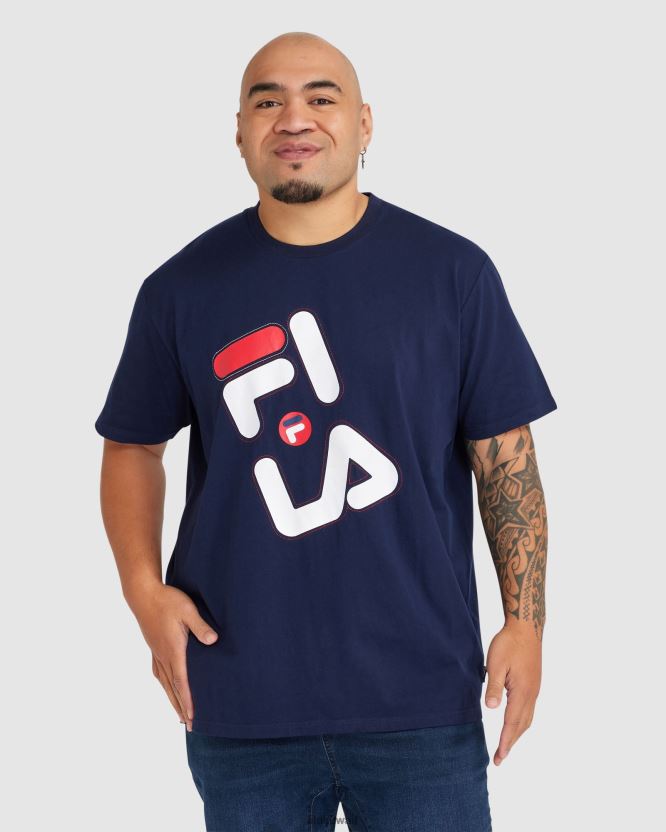 تي شيرت New Navy Fila الرجالي Plus Kiley BX00H42391 البحرية الجديدة FILA