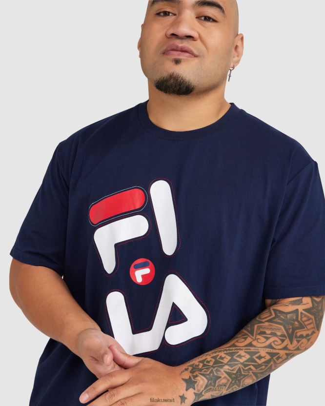 تي شيرت New Navy Fila الرجالي Plus Kiley BX00H42391 البحرية الجديدة FILA