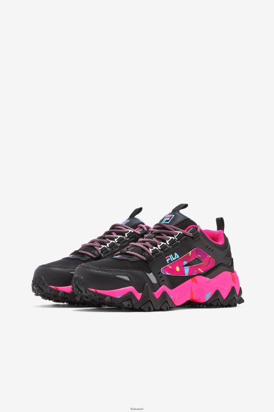 حذاء Oakmont TR للسيدات من Fila باللون الأسود/الوردي/Bluefish BX00H41261 أسود/وردي جلو/بلوفيش FILA