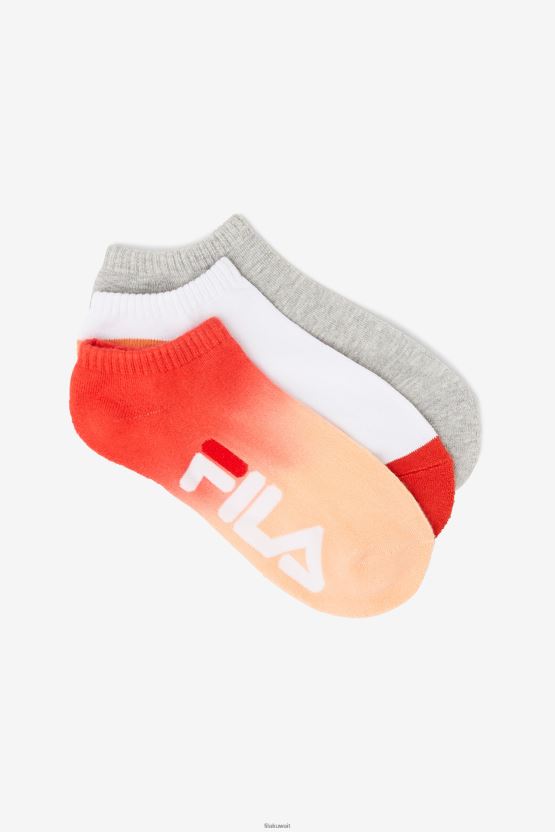 جوارب Peach Fila للسيدات بصبغة غمس بدون عرض، عبوة من 3 قطع BX00H41083 خَوخ FILA
