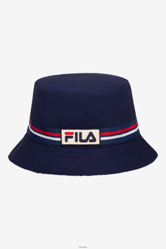 قبعة دلو ذات وجهين من Peacoat Fila BX00H4987 معطف طاووس FILA