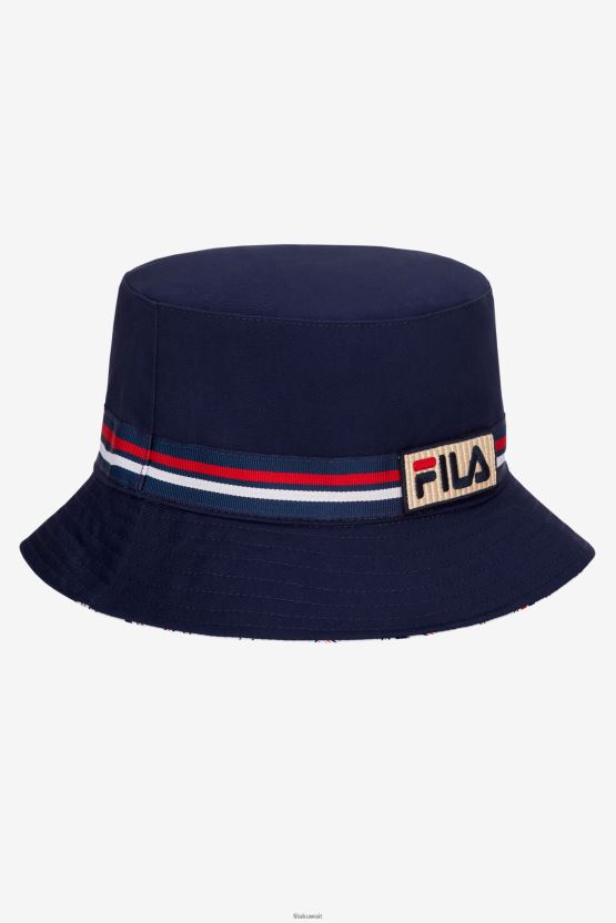 قبعة دلو ذات وجهين من Peacoat Fila BX00H4987 معطف طاووس FILA