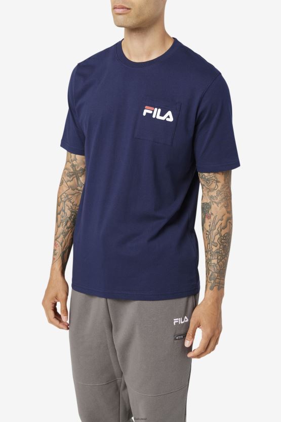 تي شيرت الجيب من Peacoat Fila Curtis BX00H4399 معطف طاووس FILA